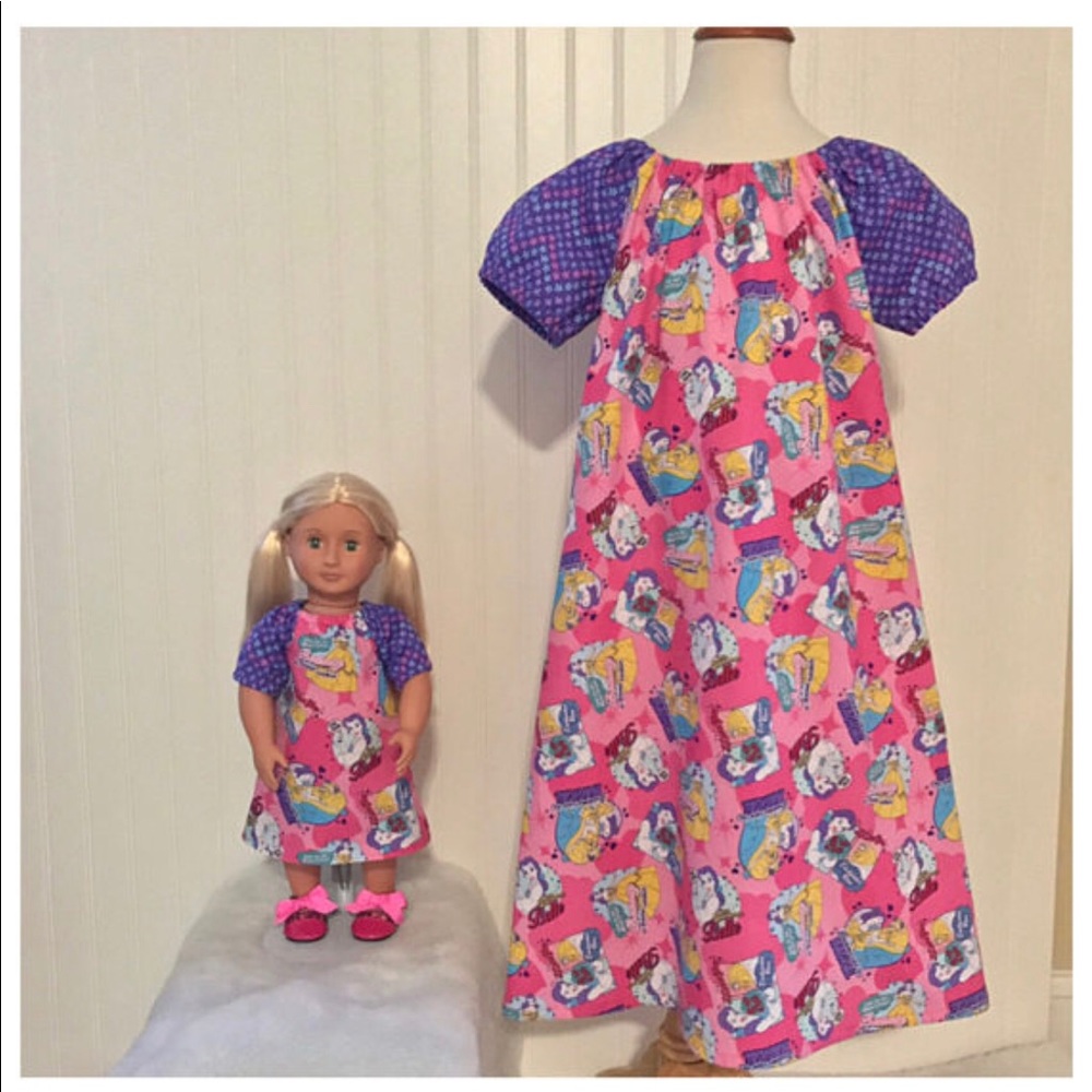 SOLD. Doll and me nightgown set.